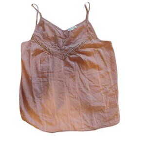 Blu Pepper Pink Sleeveless Lace Trim Top